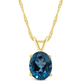 London Topaz (3-5/8 ct. t.w.) Pendant Necklace in 14K Yellow Gold