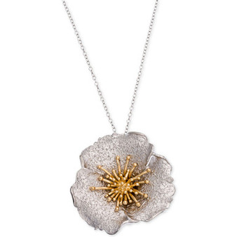 Two-Tone Hibiscus Pendant Necklace, Created for Macy's