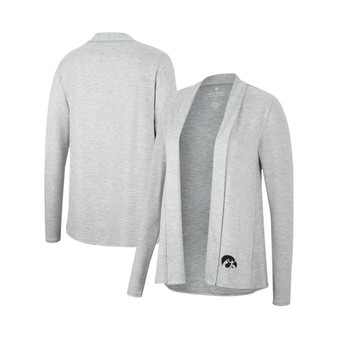 Women's Heathered Gray Iowa Hawkeyes Charlton Open Cardigan