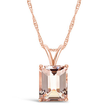 Morganite (3 ct. t.w.) Pendant Necklace in 14K Rose Gold