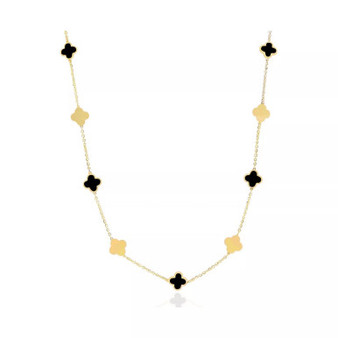 14K Yellow Gold Mini Clover Necklace