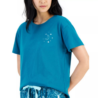 Women's Graphic-Print Crewneck Pajama Top, Created for Macy's