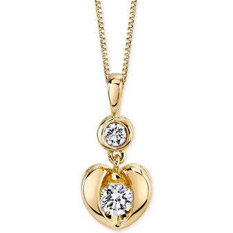 Sirena Energy Diamond Heart Pendant Necklace in 14k White or Yellow Gold (1/4 ct. t.w.)