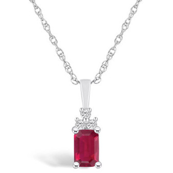 Ruby (3/4 Ct. t.w.) and Diamond Accent Pendant Necklace