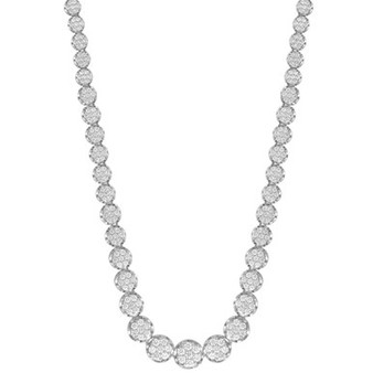 Diamond Graduated Cluster 18" Statement Necklace (5 ct. t.w.) in 14k White Gold