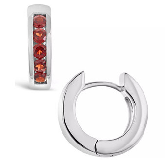 Garnet (1 ct. t.w.) Huggie Hoop Earrings in Sterling Silver (Also Available in Peridot)