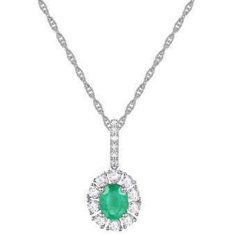 Sapphire (1/2 ct. t.w.) & Diamond (1/4 ct. t.w.) Halo 18" Pendant Necklace in Sterling Silver (Also in Ruby)