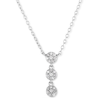 Diamond Triple Halo 18" Lariat Necklace (1/6 ct. t.w.) in Sterling Silver