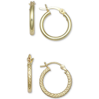 2-Pc. Set Hoop Earrings in 18K Gold-Plated Sterling Silver, Created for Macy's