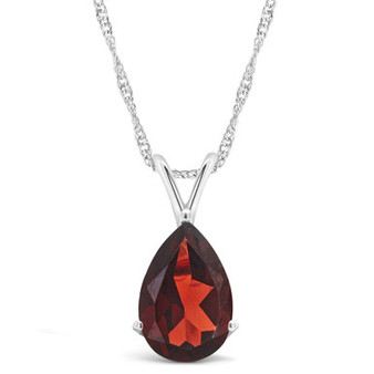Garnet (3-1/3 ct. t.w.) Pendant Necklace in 14K White Gold