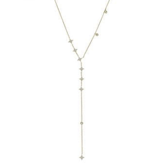 Diamond Lariat Choker Necklace (1/4 ct. t.w.) in 10k Gold, 14" + 2" extender, Created for Macy's