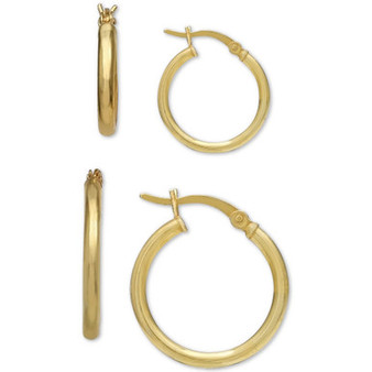 2-Pc. Set Small Hoop Earrings in 18k Gold-Plated Sterling Silver, Created for Macy's