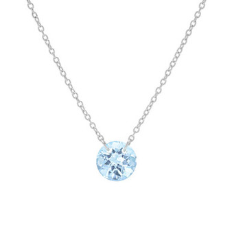 Blue Topaz Solitaire 18" Pendant Necklace (2-1/3 ct. t.w.) in Sterling Silver