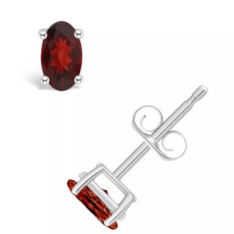 Garnet (1/2 ct. t.w.) Stud Earrings in 14K White Gold or 14K Yellow Gold