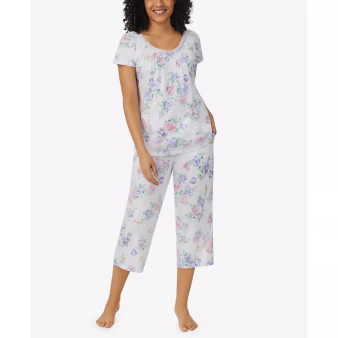 Women's Cap Sleeve Capri 2 Piece Pajama Set