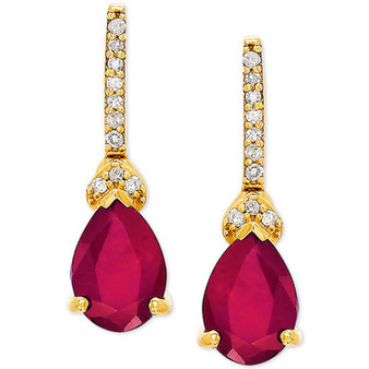 Ruby (3/8 ct. t.w.) & Diamond Accent Drop Earrings in 14k Gold