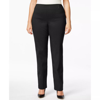 Plus Size Tummy Control Pull-On Slim-Leg Pants, Created for Macy's