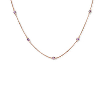 Amethyst Station Collar Necklace (1-3/8 ct. t.w.) in 14k Rose Gold-Plated Sterling Silver, 18" + 2" extender (Also in Citrine)