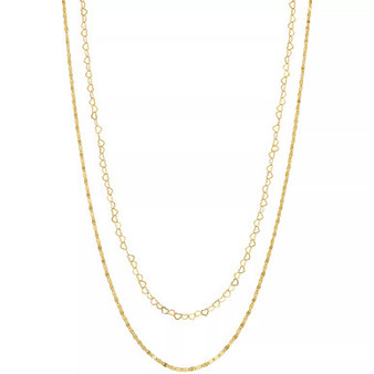 Heart Chain 18" Layered Necklace in 18k Gold-Plated Sterling Silver, Created for Macy's