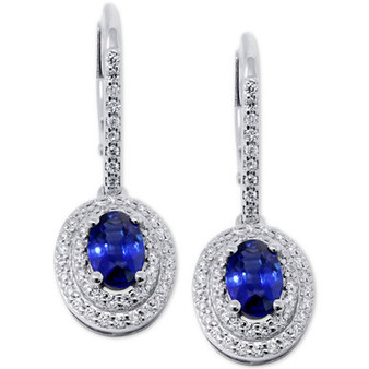 Sapphire (1-1/10 ct. t.w.) & Diamond (3/8 ct. t.w.) in 14k White Gold