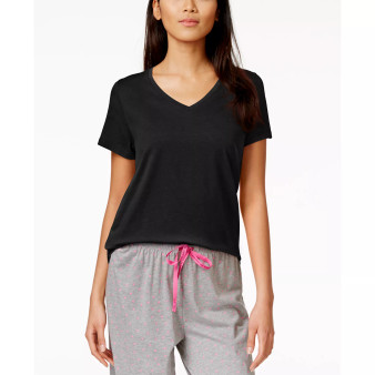 Women's Sleepwell Solid S/S V-Neck T-Shirt with Temperature Regulating Technology