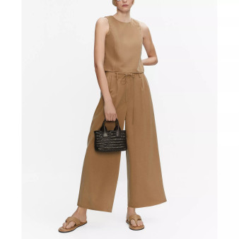 Women's Elastic Waist Detail Wide Leg Pants