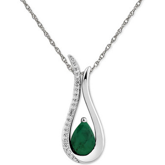 Ruby (7/8 ct. t.w.) & Diamond Accent 18" Pendant Necklace in Sterling Silver (Also in Emerald)