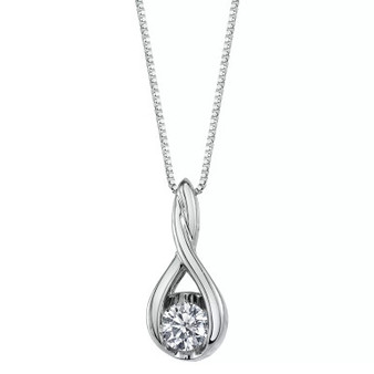 Diamond (1/10 ct. t.w.) Twist Pendant in 14k White or Yellow or Rose Gold