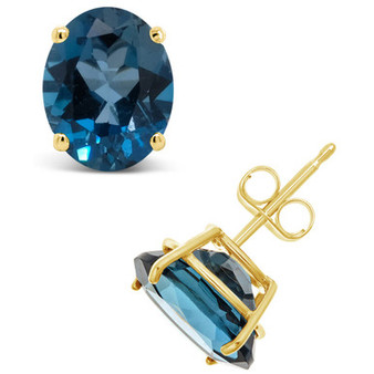 London Blue Topaz (6-3/8 ct. t.w.) Stud Earrings in 14K Yellow Gold