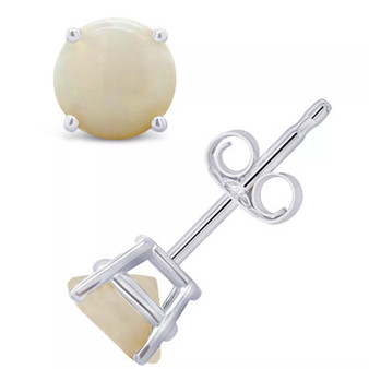 Opal (5/8 ct. t.w.) Stud Earrings in 14K White or Yellow Gold