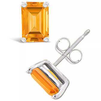 Citrine (1-1/10 ct. t.w.) Stud Earrings in 14K Yellow Gold or 14K White Gold