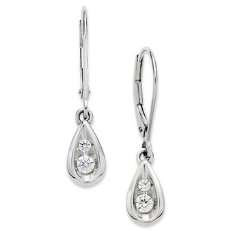 Diamond Teardrop Earrings in 14k White Gold (1/4 ct. t.w.)