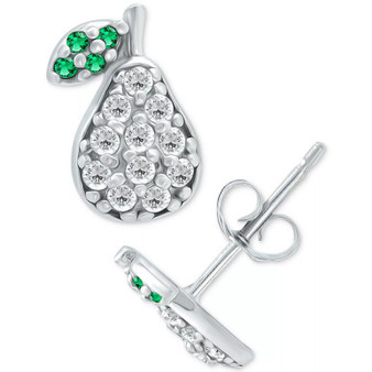 Cubic Zirconia & Green Quartz Pear Stud Earrings, Created for Macy's