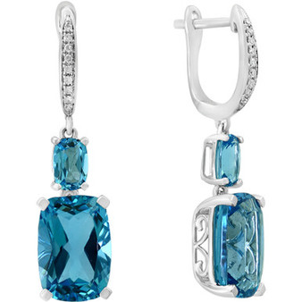 Swiss Blue Topaz (11-1/10 ct. t.w.) & Diamond (1/20 ct. t.w.) in 14k White Gold