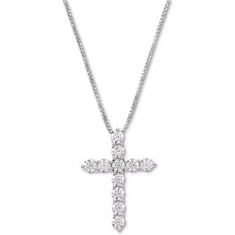 Cubic Zirconia Cross 18" Pendant Necklace