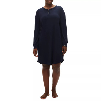 Women's Henley Dorm Long-Sleeve Sleepshirt