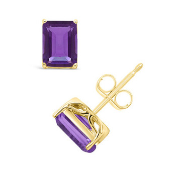 Amethyst (3-1/5 ct. t.w.) Stud Earrings in 14K Yellow Gold