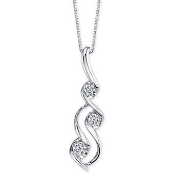 Diamond Swirl Pendant Necklace (1/3 ct. t.w.) in 14k White Gold