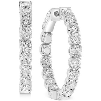 Diamond In & Out Hoop Earrings (4 ct. t.w.) in 14k White Gold