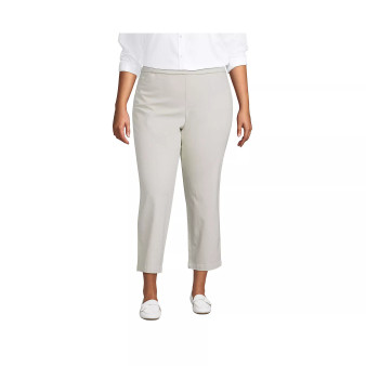 School Uniform Women's Plus Size Mid Rise Pull On Knockabout Chino Crop Pants