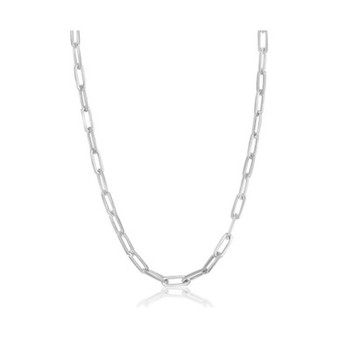 Sterling Silver 3.2mm Paper Clip Chain - Rhodium Plated