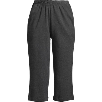 Women's Sport Knit High Rise Elastic Waist Pull On Capri Pants