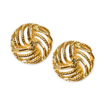 Decorative Love Knot Stud Earrings in 10k Gold