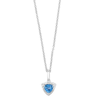 EFFY® Blue Topaz (1/2 ct. t.w.) & Diamond Accent Trillion 18" Pendant in Sterling Silver