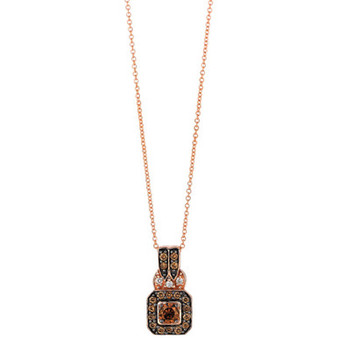 Chocolate Diamonds (1/2 ct. t.w.) & Vanilla Diamonds (1/20 ct. t.w.) 18" Pendant Necklace in 14k Rose Gold