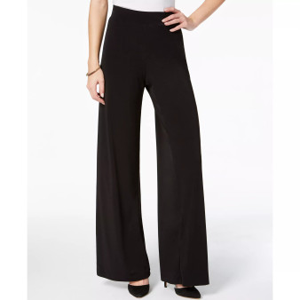 Petite Mid Rise Pull On Wide-Leg Palazzo Pant, In Petite & Petite Short