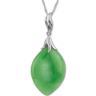 Jade 18" Pendant Necklace in Sterling Silver