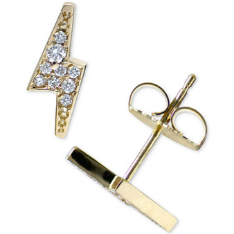Diamond Lightning Bolt Stud Earrings (1/10 ct. t.w.) in 14k Gold