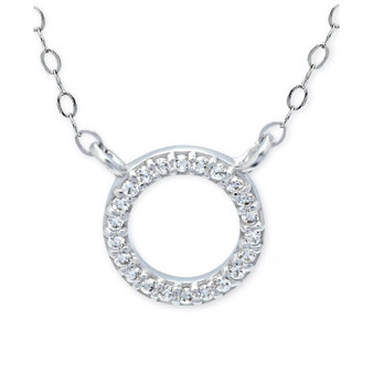 Cubic Zirconia Mini-Circle 16" Pendant Necklace, Created for Macy's