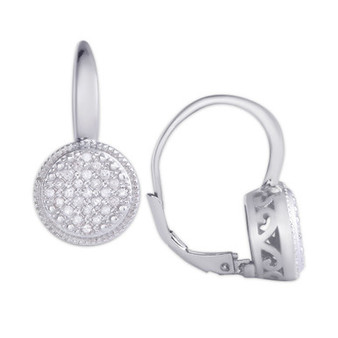 Diamond 1/5 ct. t.w. Round Leverback Earrings in Sterling Silver